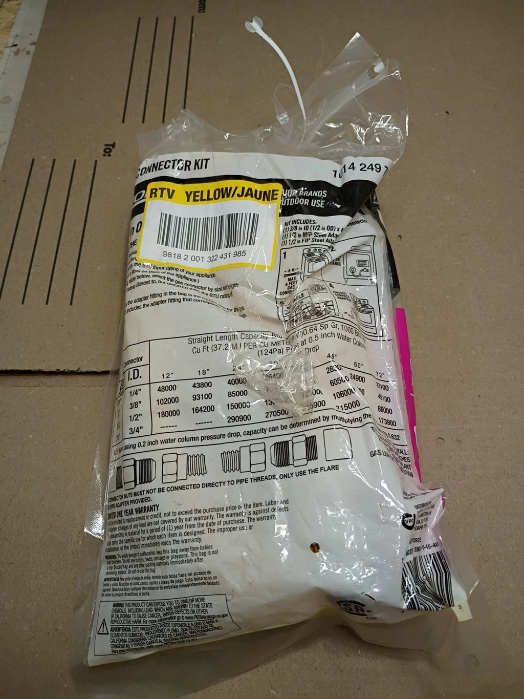 3pck 1014 249 760 Everbilt 1/2 in FIP x 1/2 in MIP x 48 in Gas Connector (1/2" )