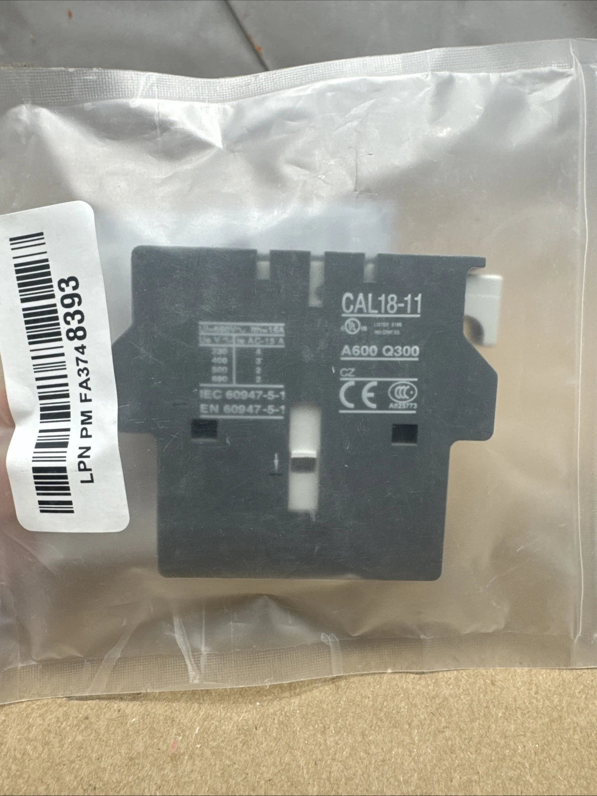 ABB CAL 18-11 AUXILIARY CONTACT BLOCK 1SFN010720R1011