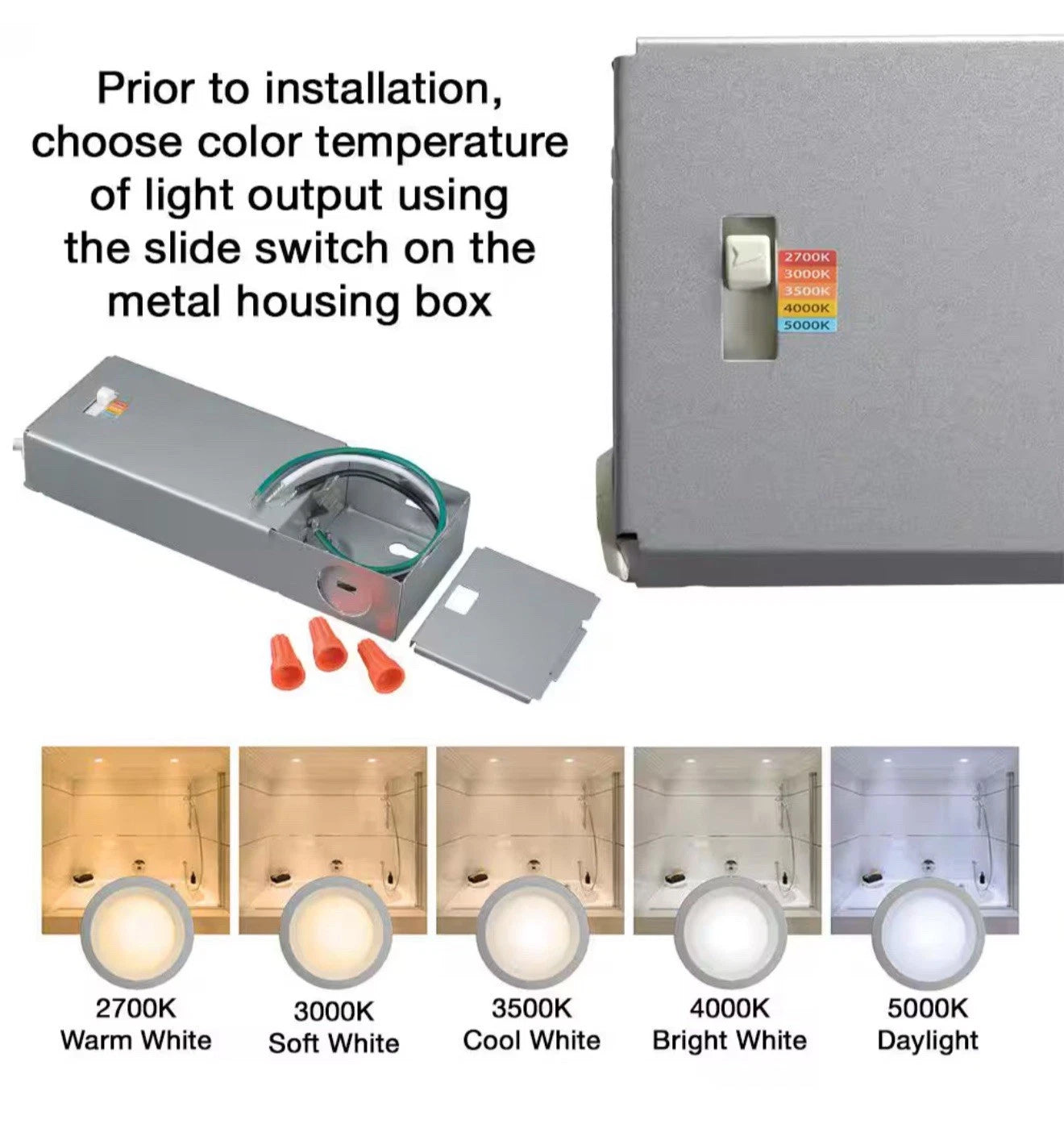 4PACK Commercial Electric 6” Color Changing LED Recessed Kit - 53807101A (White)