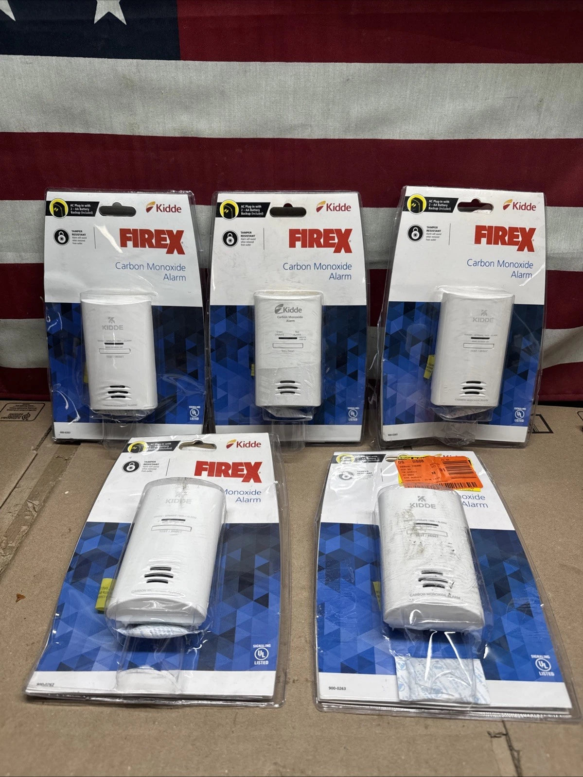 5 Pack Kidde Firex Plug-In CarbonMonoxide Detector,AA Battery Backup(Alarm Only)