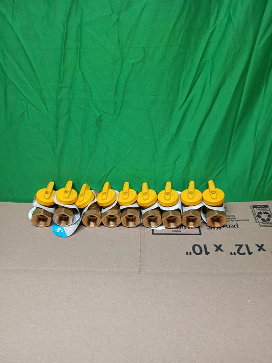 LOT OF 9 Everbilt 3/4" FIP Safety Handle Brass Gas Valve NEW OPEN BOX