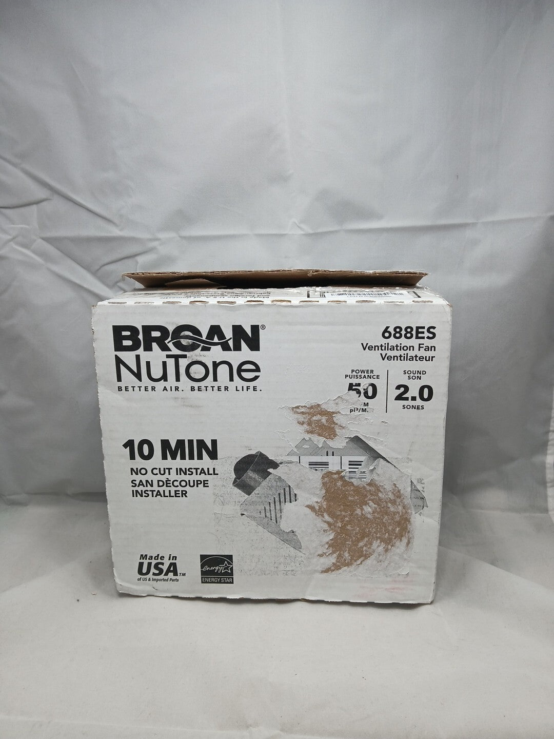 Broan Nutone 688ES 10 Minute Install 50 CFM Ventilation Fan