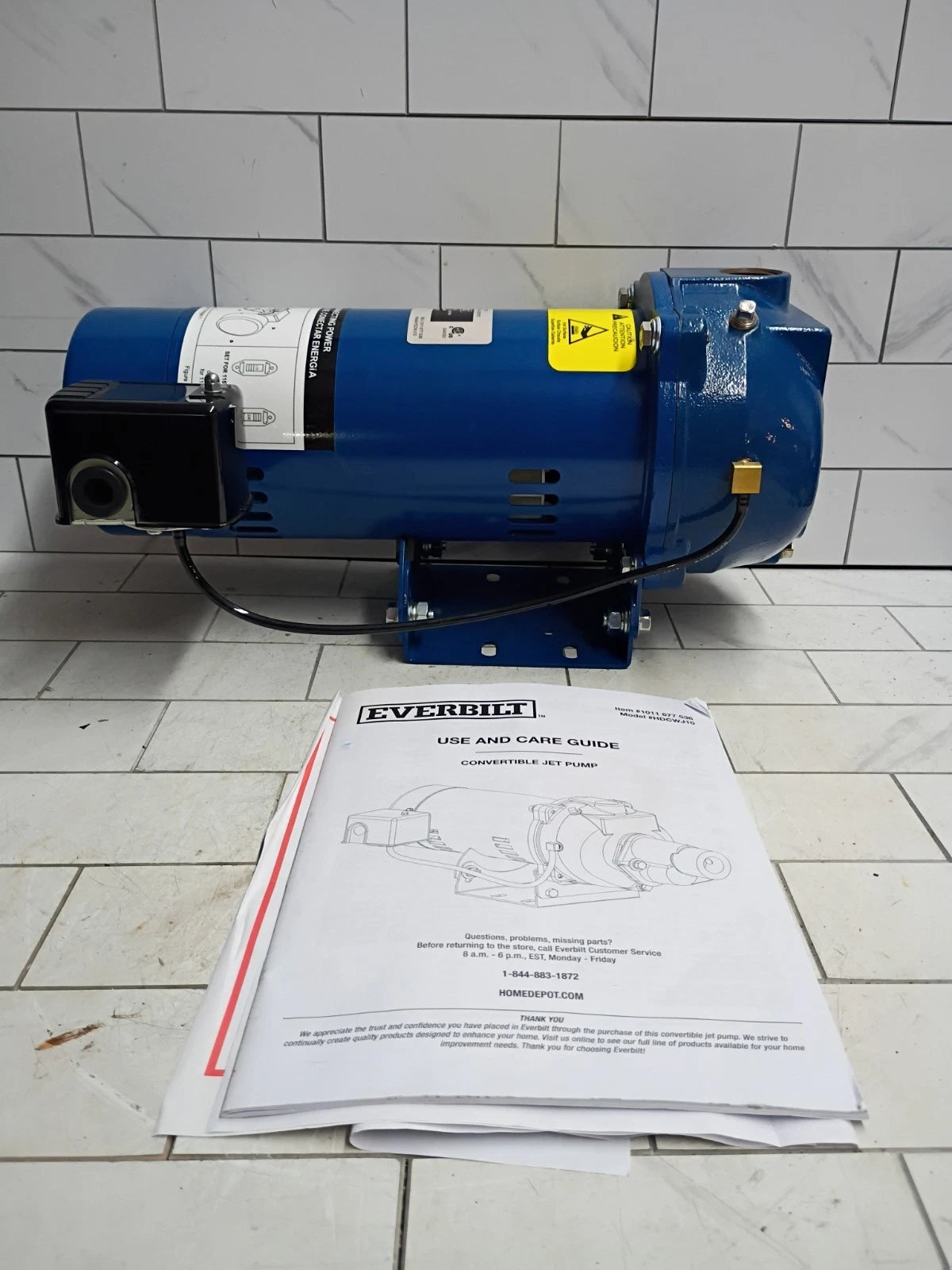 Everbilt 1 HP Professional Convertible Jet Pump. Read Description Used