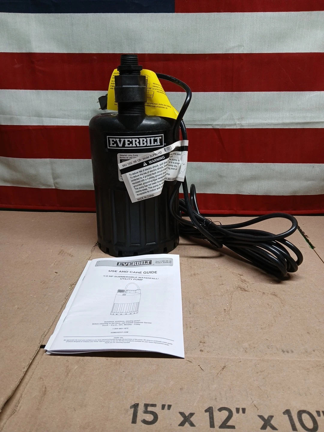 EVERBILT Waterfall & Pond Pump 1/2 HP 53 GPM 26 Ft Max Vertical Lift SUP80-HD. I
