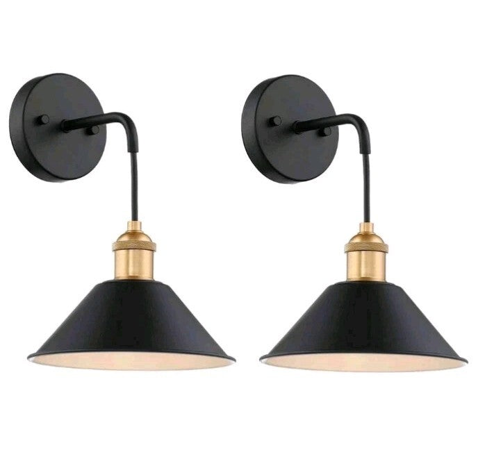 Uixe 8.8" Vintage Black Wireless Wall Lamp w/ Battery Operated Sconce Open Box
