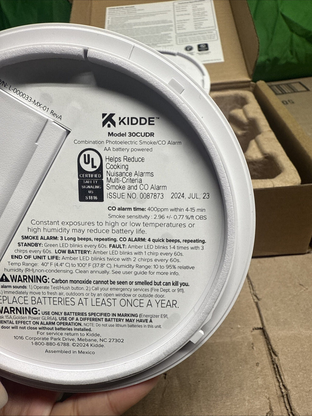 Kidde Detect 30CUDR / 21032830 Combination Smoke & Carbon Monoxide Alarm, White