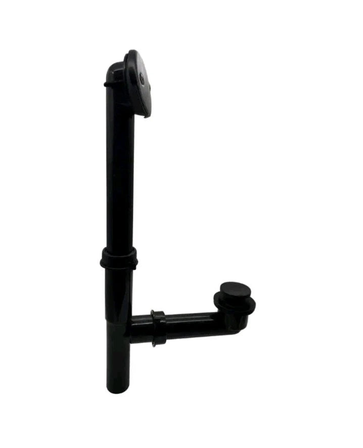 Westbrass 593144-62 Matte Black 1-1/2" Slip Joint Tip Toe Drain 2 Hole Overflow