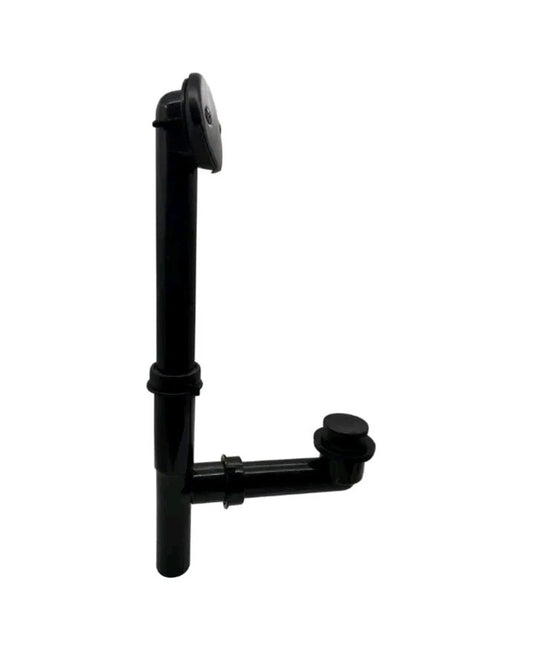 Westbrass 593144-62 Matte Black 1-1/2" Slip Joint Tip Toe Drain 2 Hole Overflow