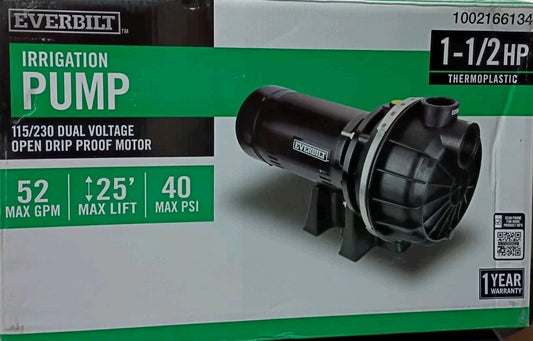 Everbilt Lawn Irrigation Pump Plastic 1.5HP HDLS15P PARTS ONLY