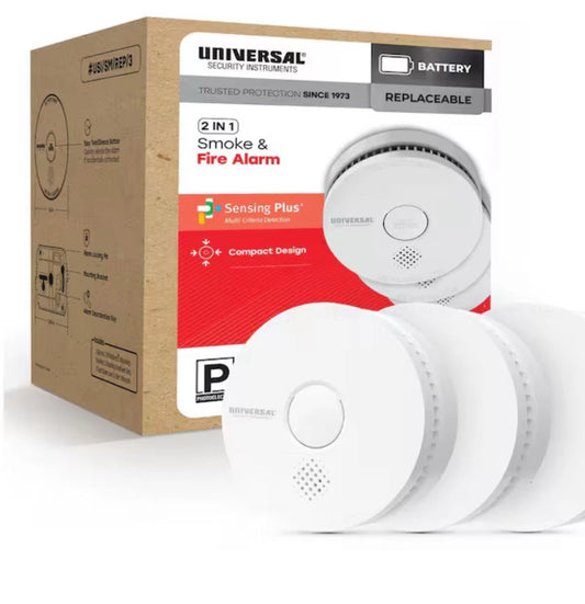 NEW 9-Volt Battery Operated Smoke Detector with Photoelectric Sensor Item 3PACK