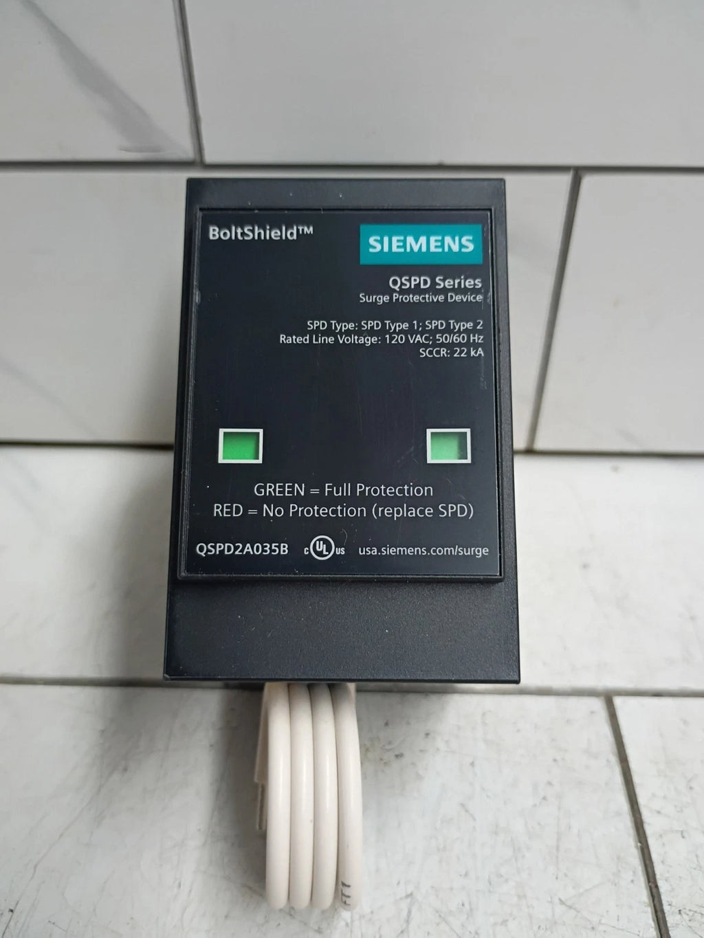 Siemens Boltshield 2-Pole Plug-in Whole Home Surge Protection(QSPD2A035B) OB