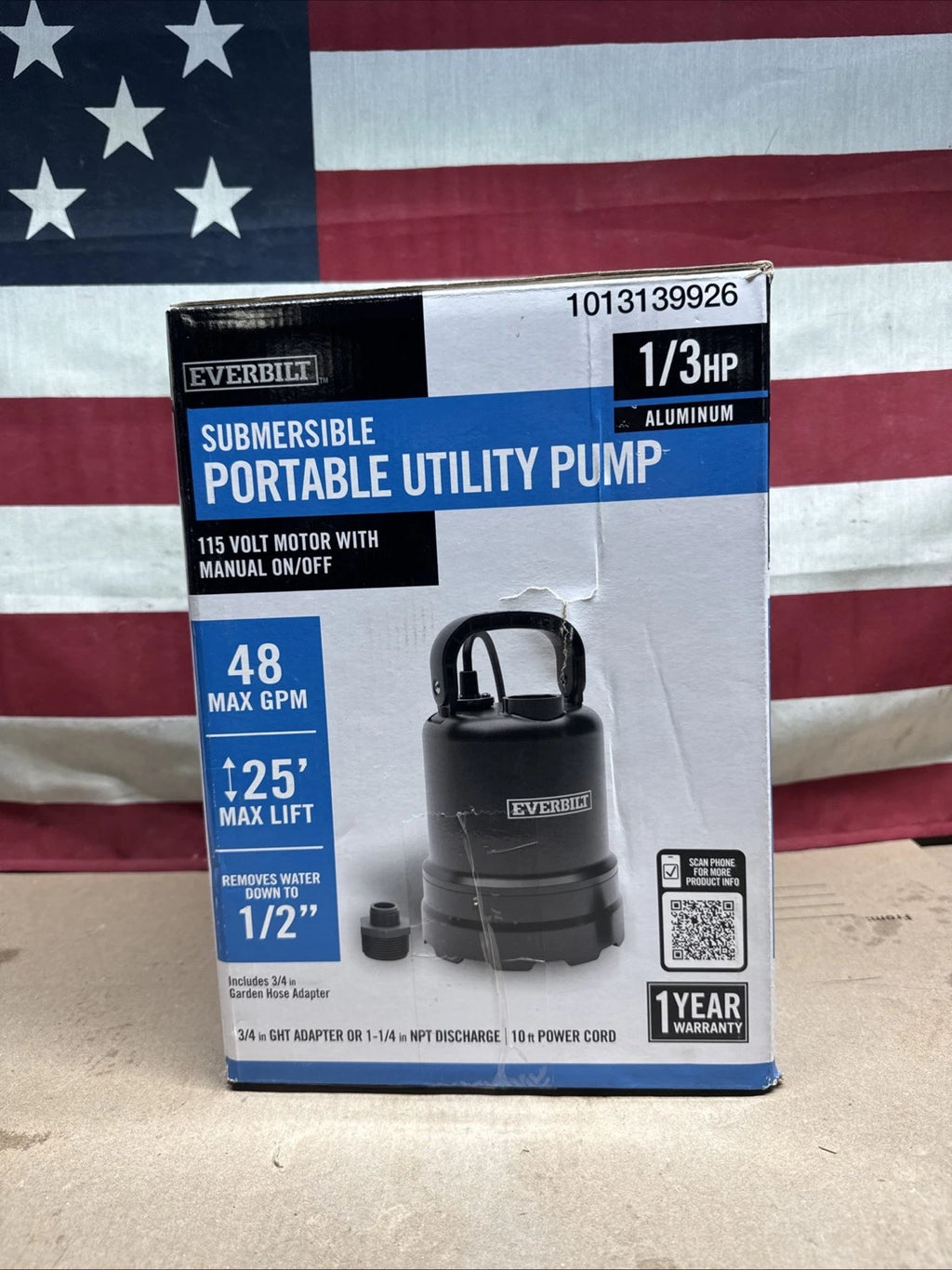 Everbilt 1/3 HP Submersible Aluminum Utility Pump