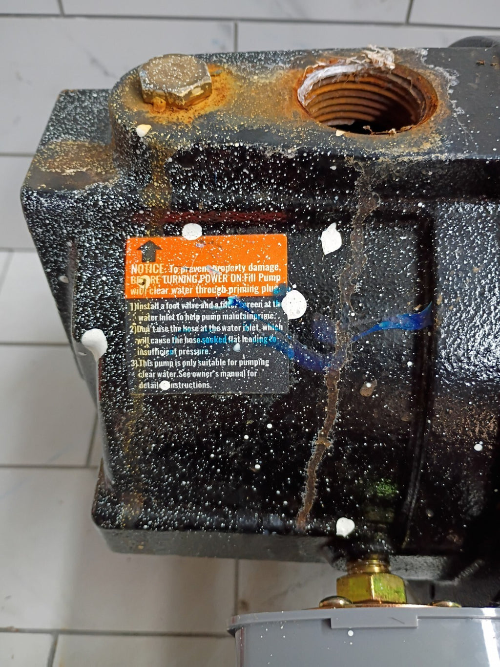 VEVOR ZX11007   1 HP Sprinkler Pump 16.6 GPM Max Flow 131' Max, Parts Only