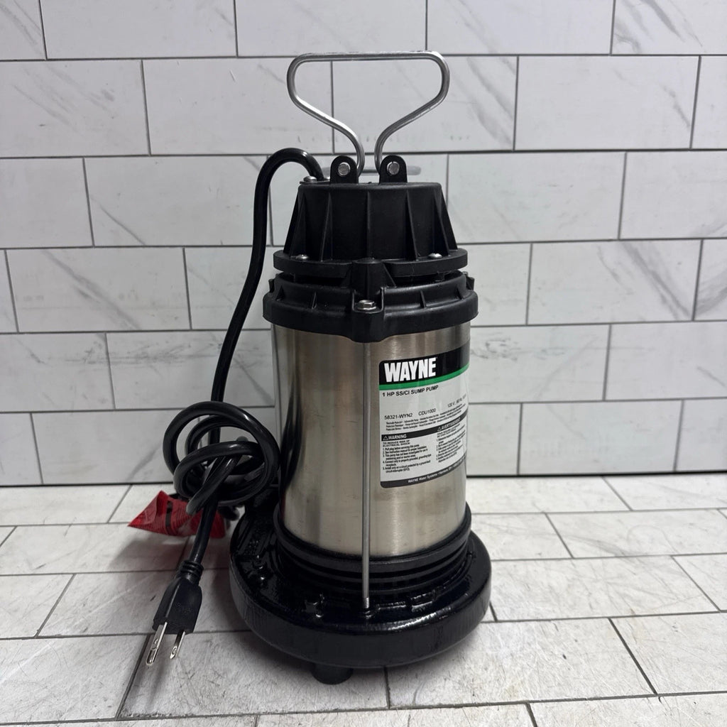 Wayne CDU1000 - 1HP Submersible Sump Pump Stainless Steel & Cast Iron 6100GPH