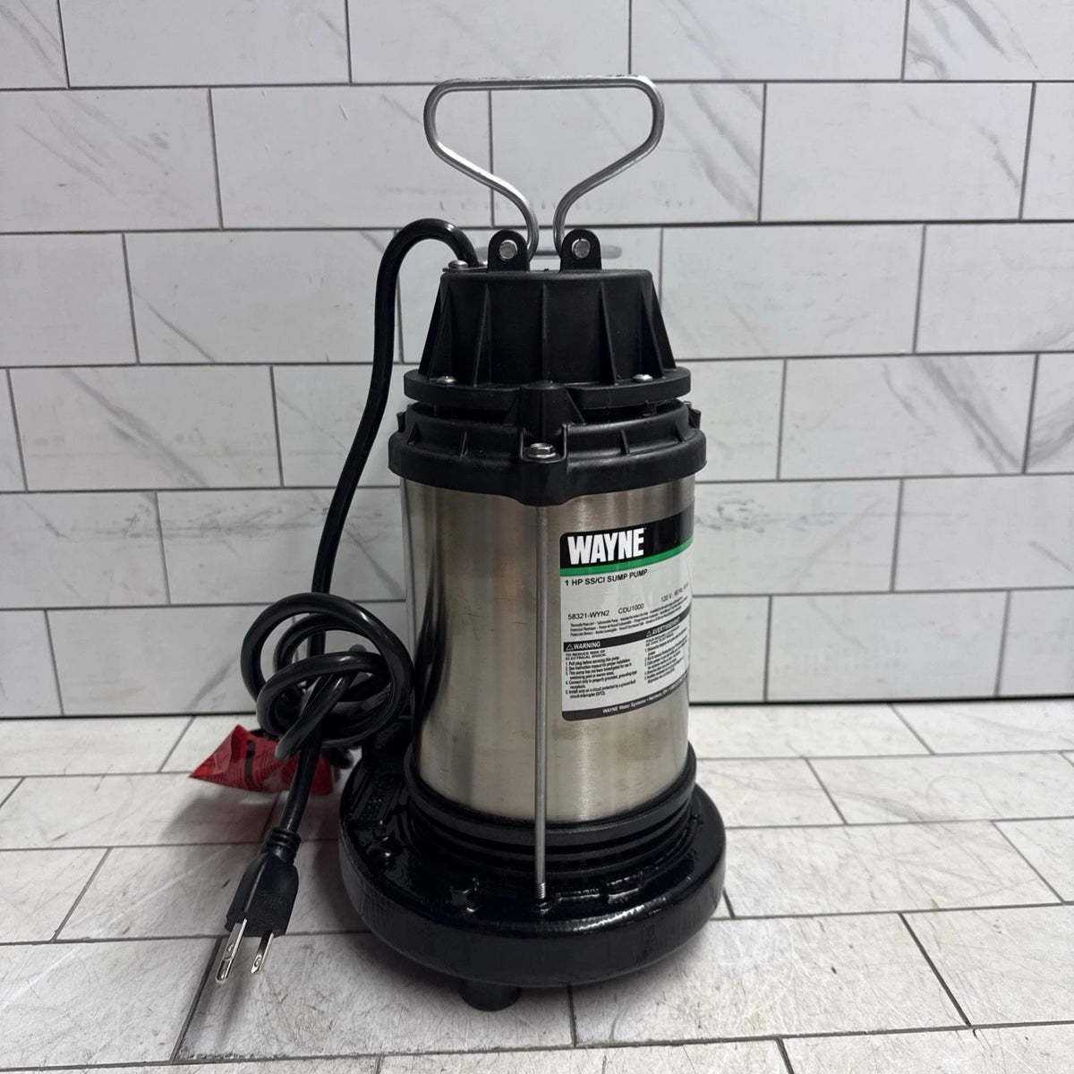 Wayne CDU1000 - 1HP Submersible Sump Pump Stainless Steel & Cast Iron 6100GPH