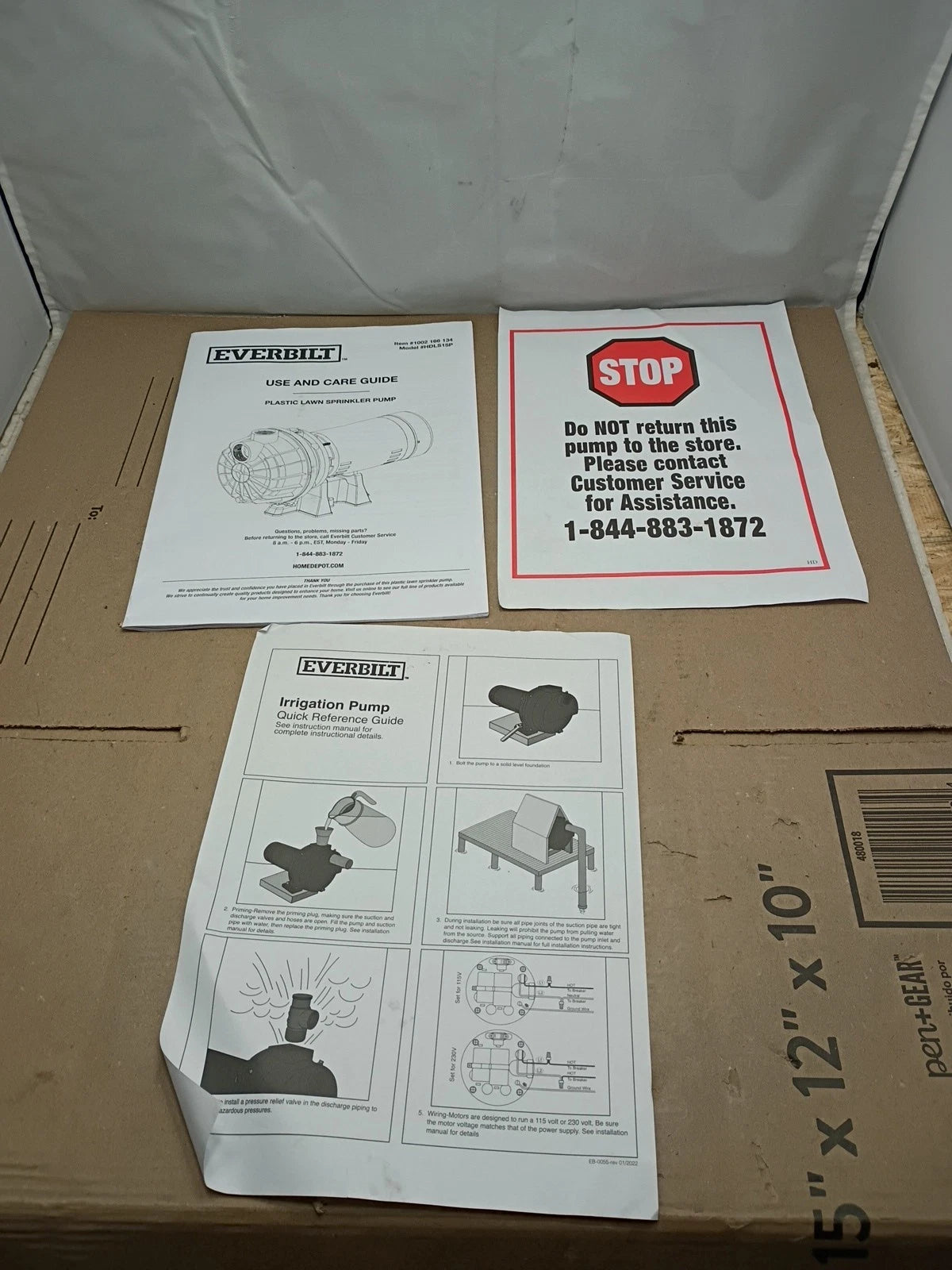 Everbilt Lawn Irrigation Pump Plastic 1-1/2HP HDLS15P *PARTS ONLY*