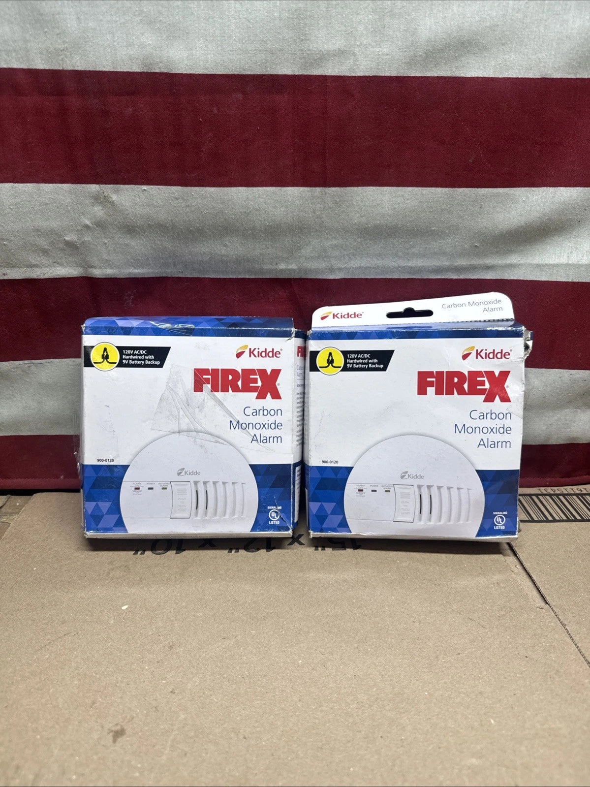 2 Pack Kidde Firex Hardwired Carbon Monoxide Detector w/LED, 9V Backup Battery