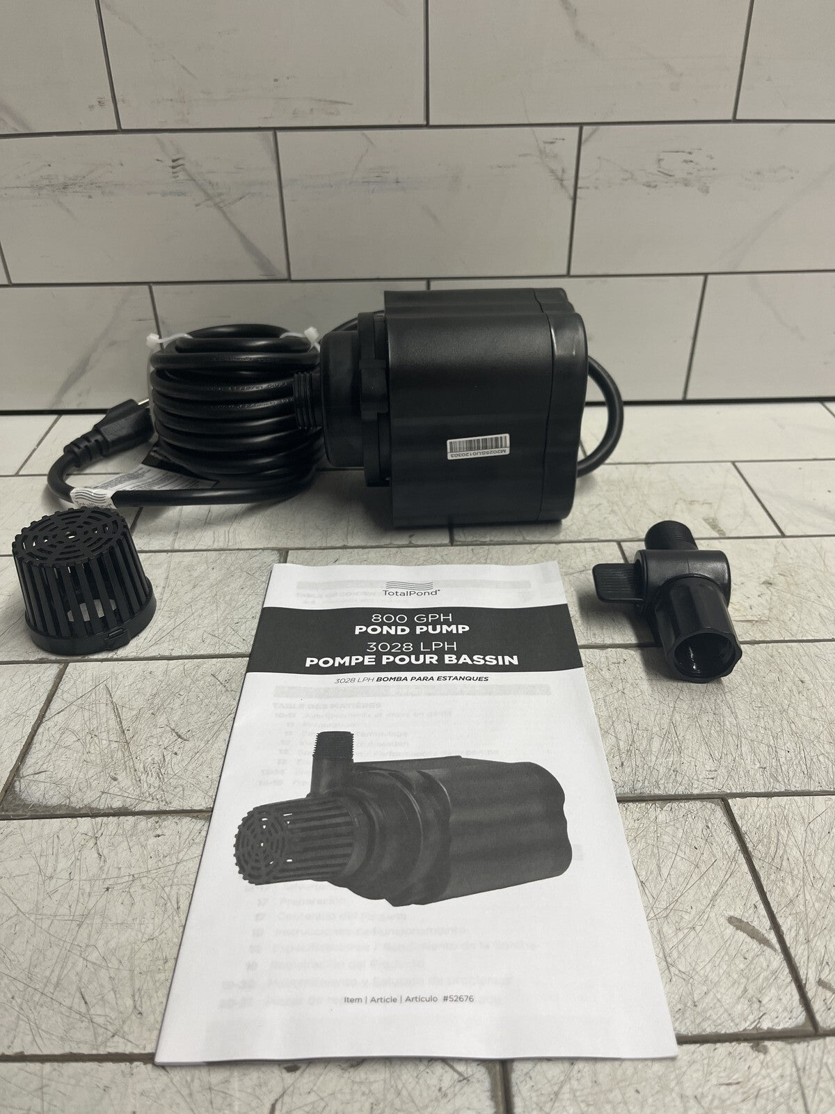 TotalPond 52676 Large Pond Pump  Large Pond Pump with Flow Control 800 GPH OB