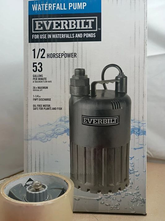 EVERBILT Waterfall & Pond Pump 1/2 HP 53 GPM 26 Ft Max Vertical Lift SUP80-HD.