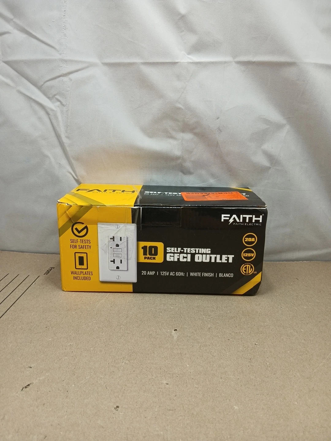 10pck Faith GLS-20A-WH-10 20Amp 125Volt GFCI Outlet GFI Receptacle