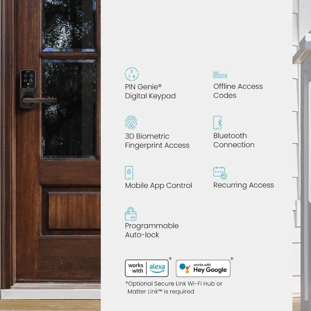 Secure Plus Bluetooth Smart Door Lock, Keyless Entry with PIN Genie® Digital ...