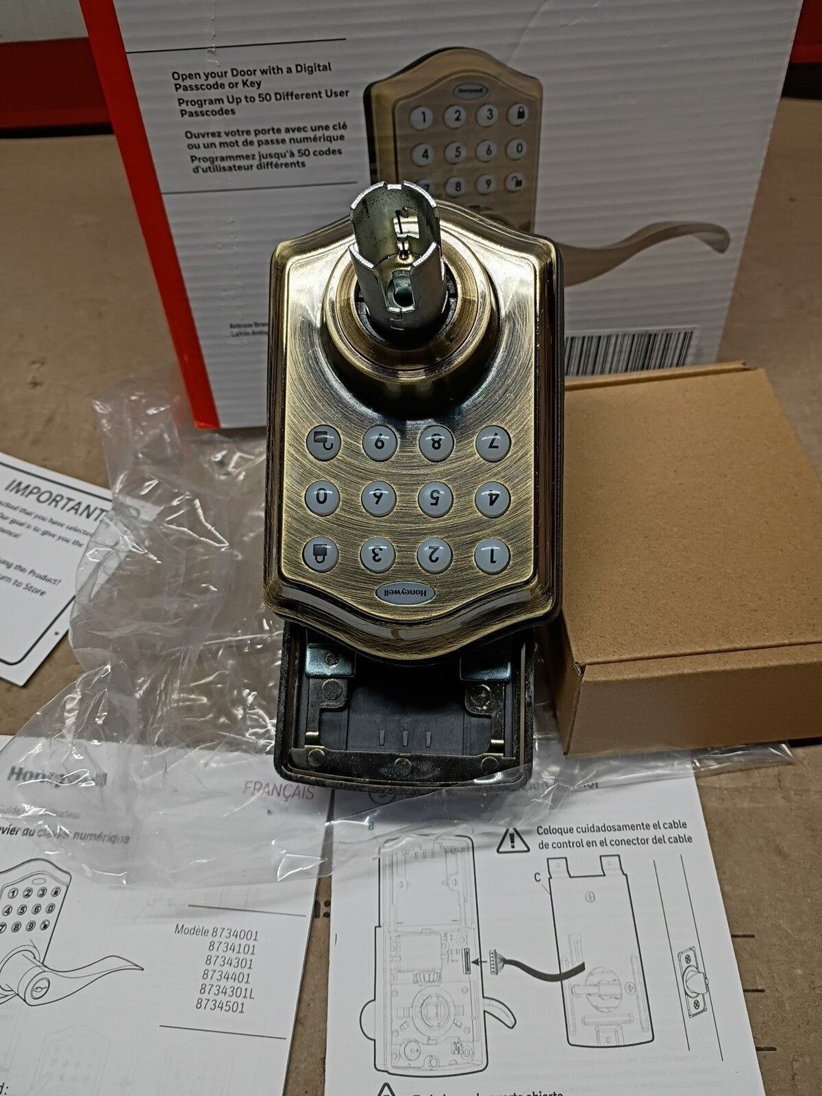 Honeywell Safes & Door Locks - Keyless 6.5 x 8.8 x 9 inches, Antique Brass