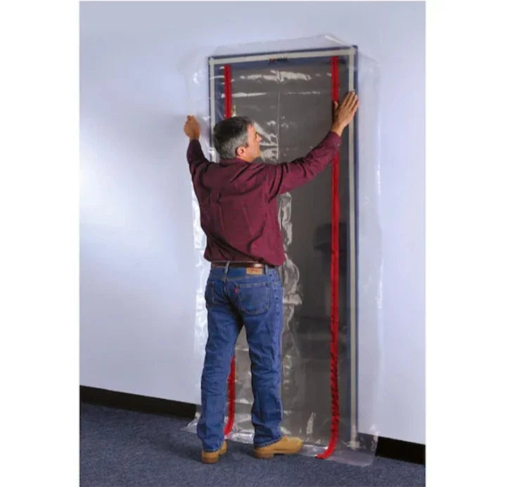 6-PACK 4 Ft. X 7.5 Ft Adhesive Zippers Standard Dust Barrier Door Kit Open Box