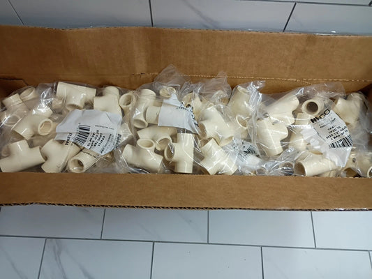 (150-Pk) Nibco CP4711 : 1/2" SxSxS CPVC TEE Hot or Cold Pressure 400PSI NEW