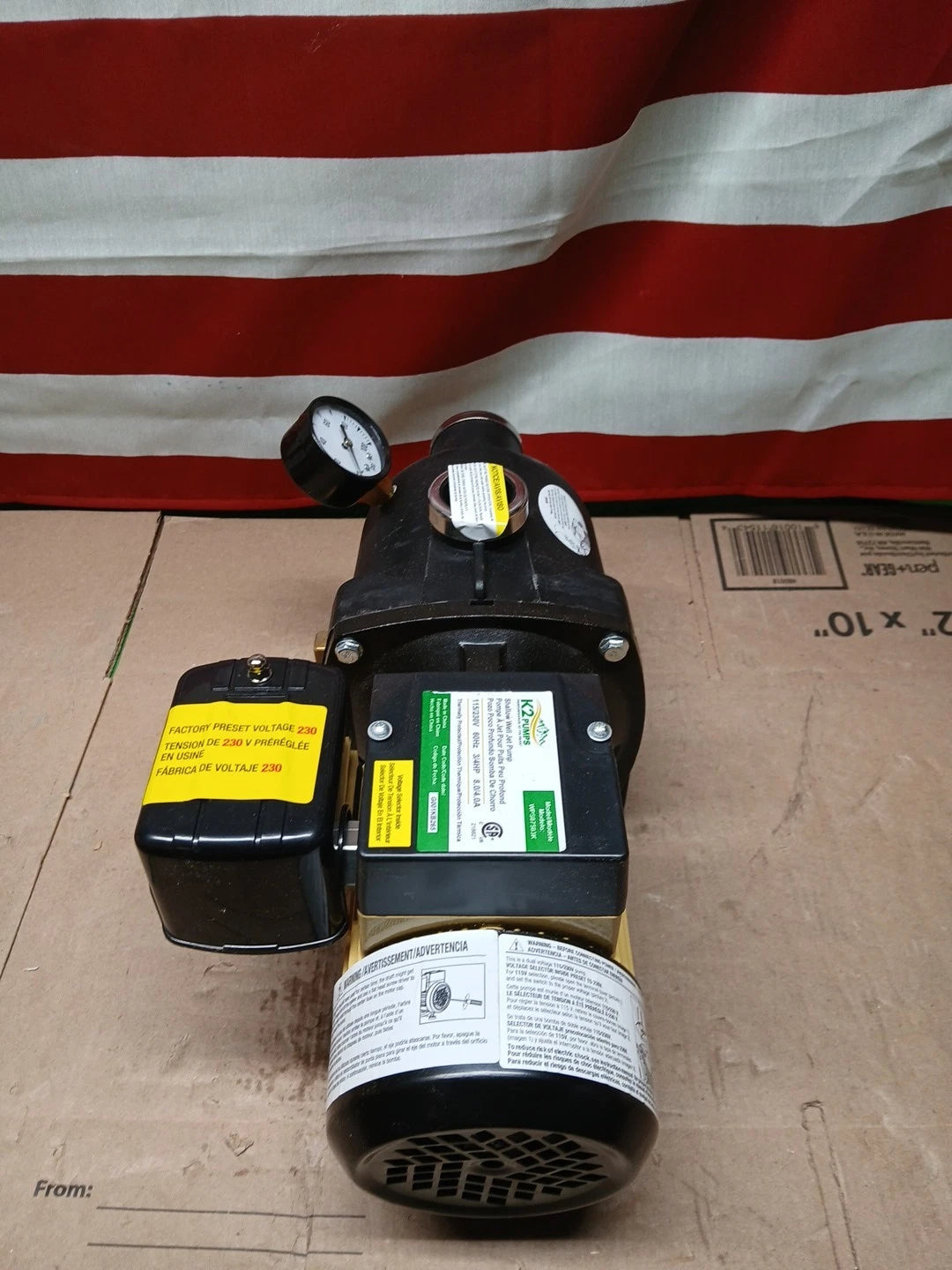 K2 Pumps Shallow Well Jet Pump 3/4 Hp Lead Free Thermoplastic 115/230V.