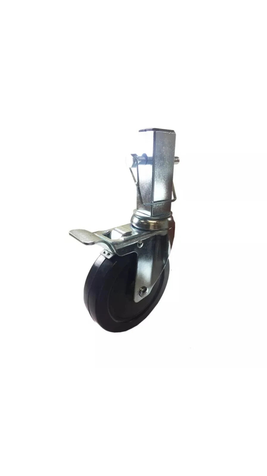 5" Hard Rubber Locking Scaffolding Caster with 1.25 Inch Square Shank 4 EA w Pin