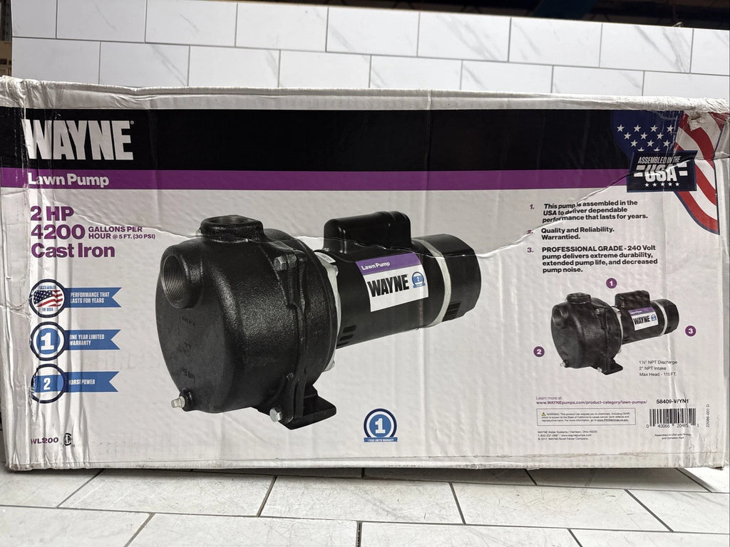 Wayne 58409-WYN1, 2 HP Permanent Lawn Irrigation Sprinkler Pump Open Box,