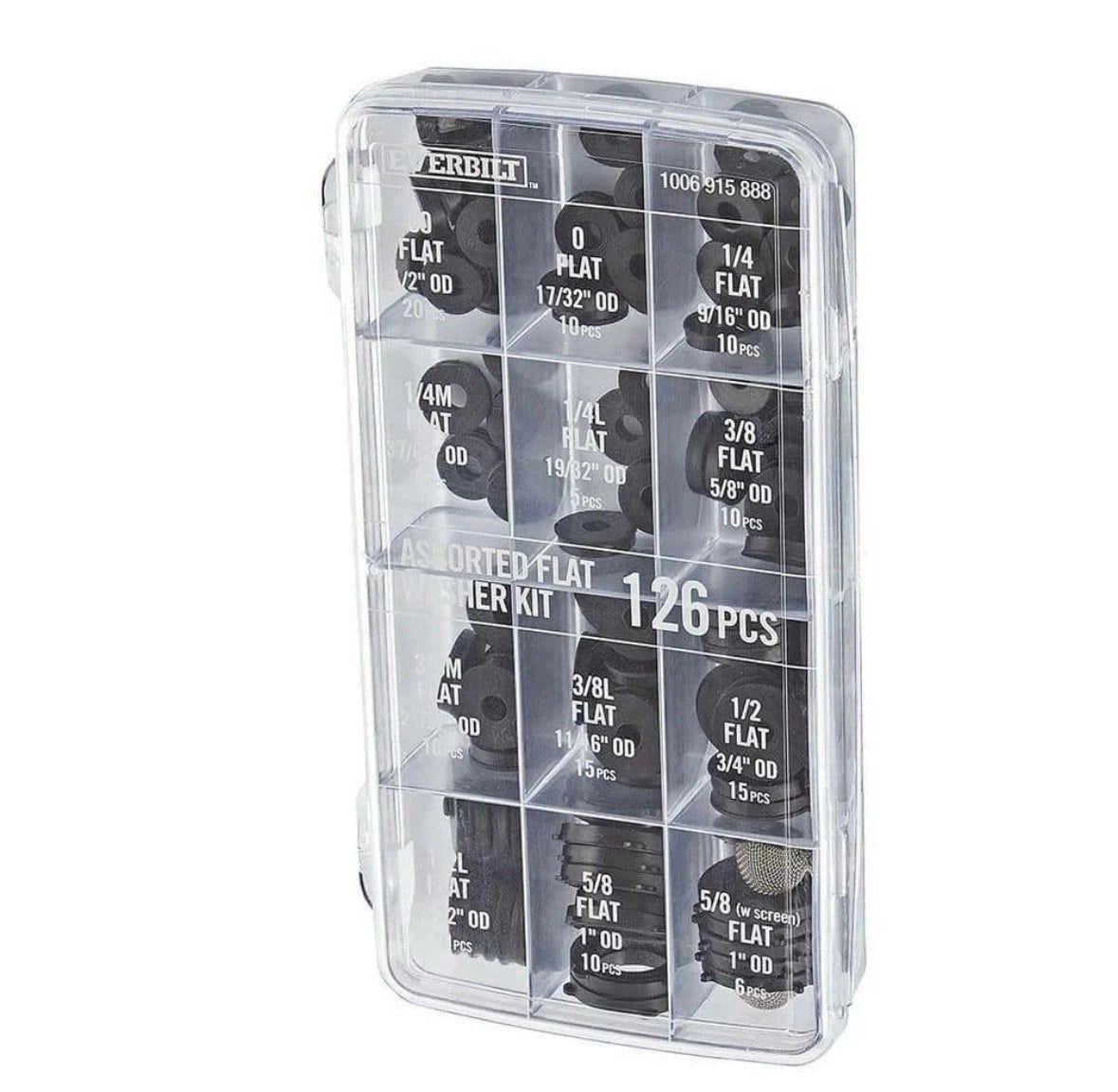 2PK Everbilt Flat Rubber Washer Pro Assortment Kit (126-Pieces)