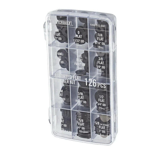 2PK Everbilt Flat Rubber Washer Pro Assortment Kit (126-Pieces)