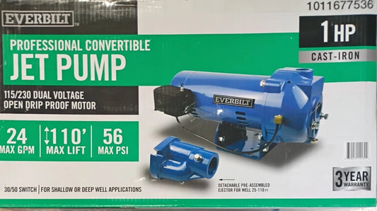 HDCWJ5P Everbilt 1HP Professional Convertible Jet Pump Open Box