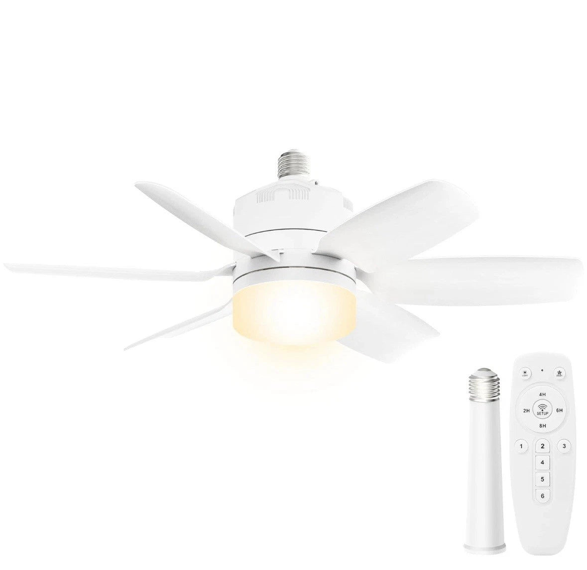 Ceiling Fan with Lights and Remote Control, 3 Colors Dimmable 6 Speeds Ceilin..