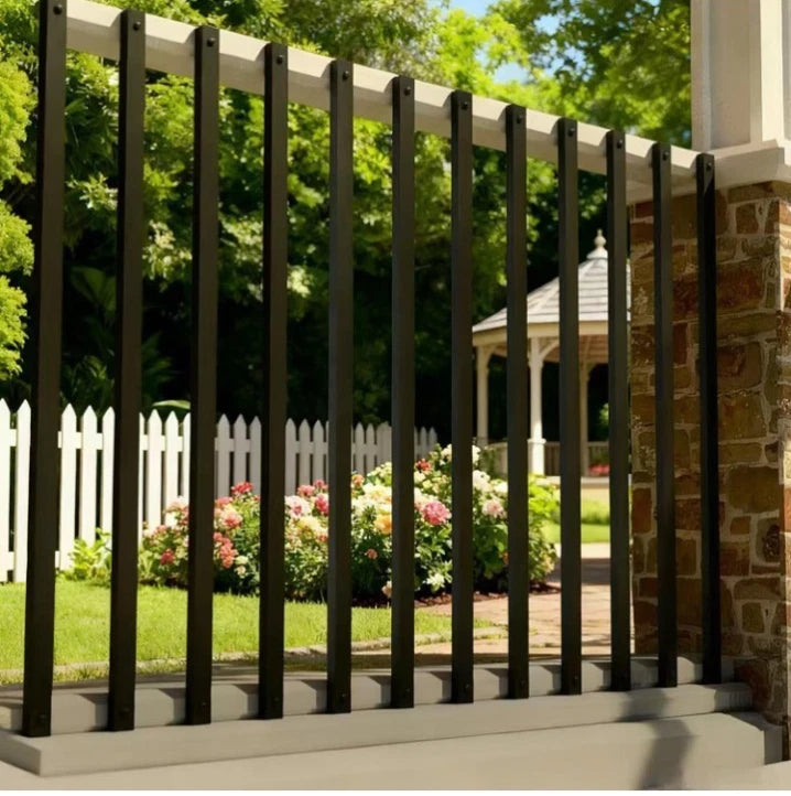 25 Pack 36" Black Aluminum Rectangle Deck Balusters with End Caps&Stainless...