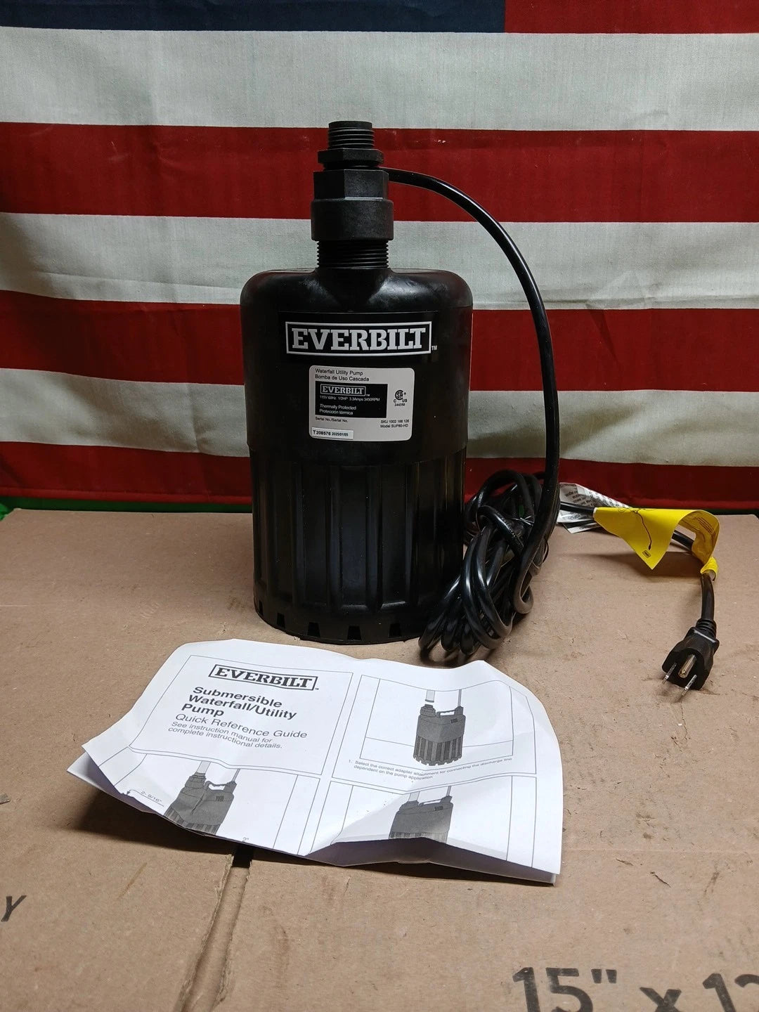 EVERBILT Waterfall & Pond Pump 1/2 HP 53 GPM 26 Ft Max Vertical Lift SUP80-HD..