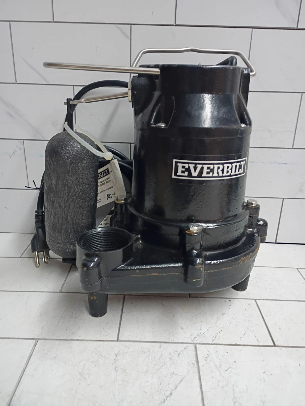 Everbilt HDS50 1/2 HP Cast Iron Sump Pump Used, Read Description..