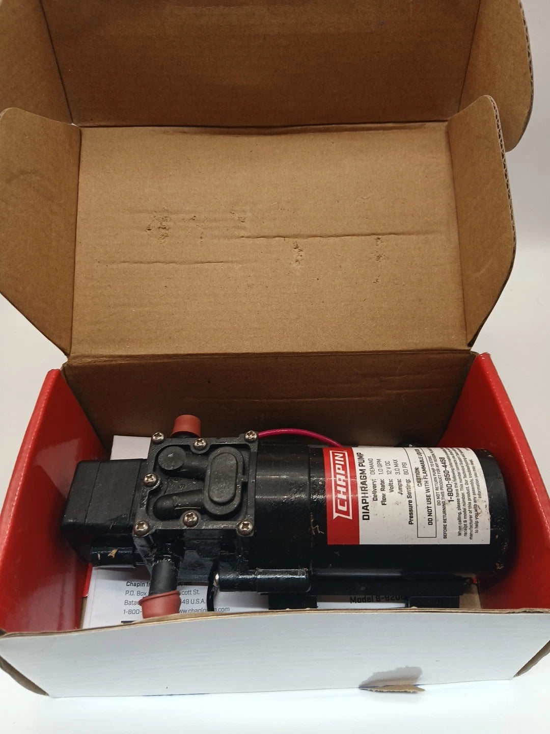 Chapin 6-9206 12 VOLT 1.0 GPM Diaphragm Pump FOR SPOT SPRAYERS