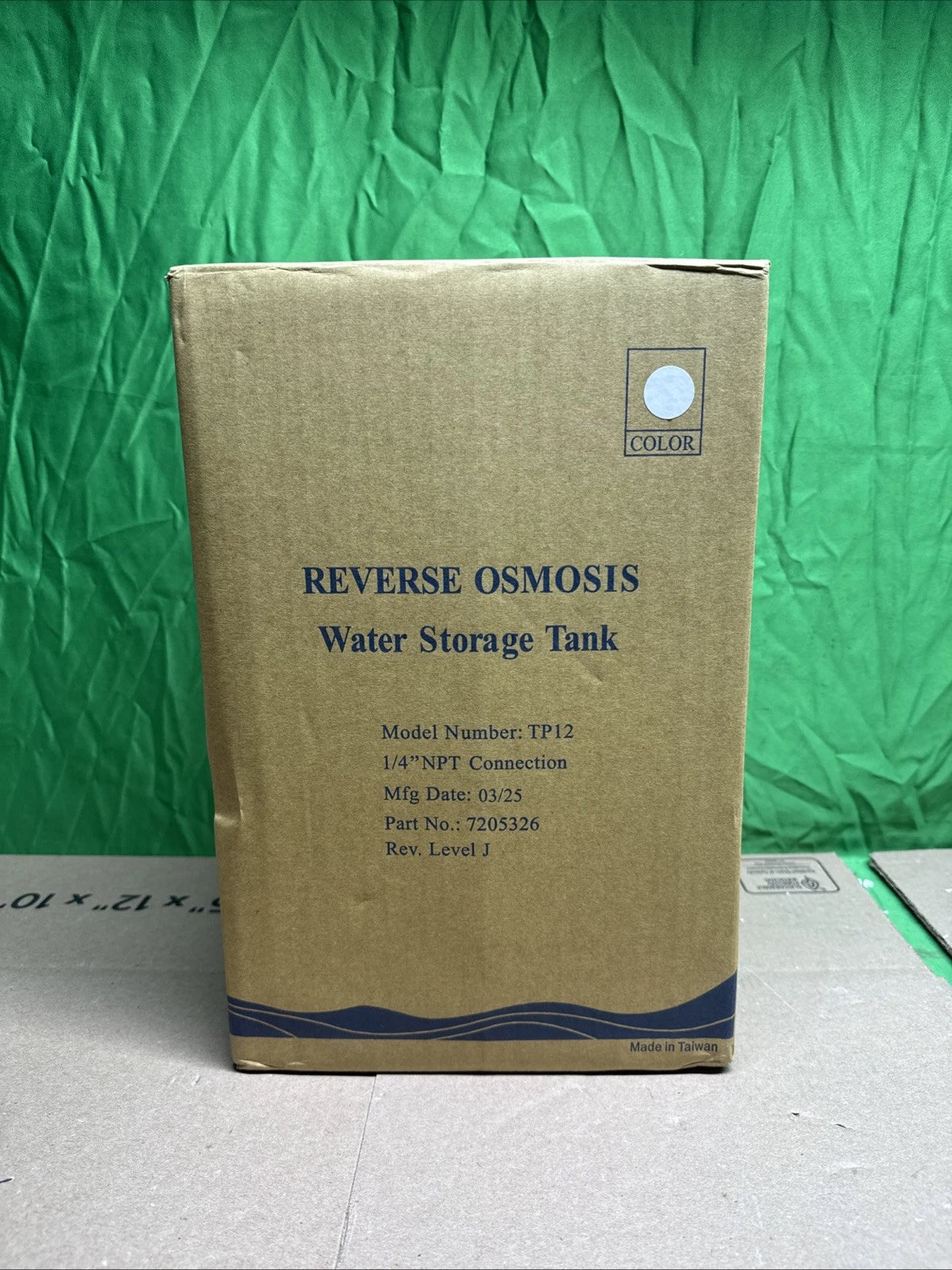 Reverse Osmosis Water Storage Tank TP-12 1/4" NPT Connection 7205326