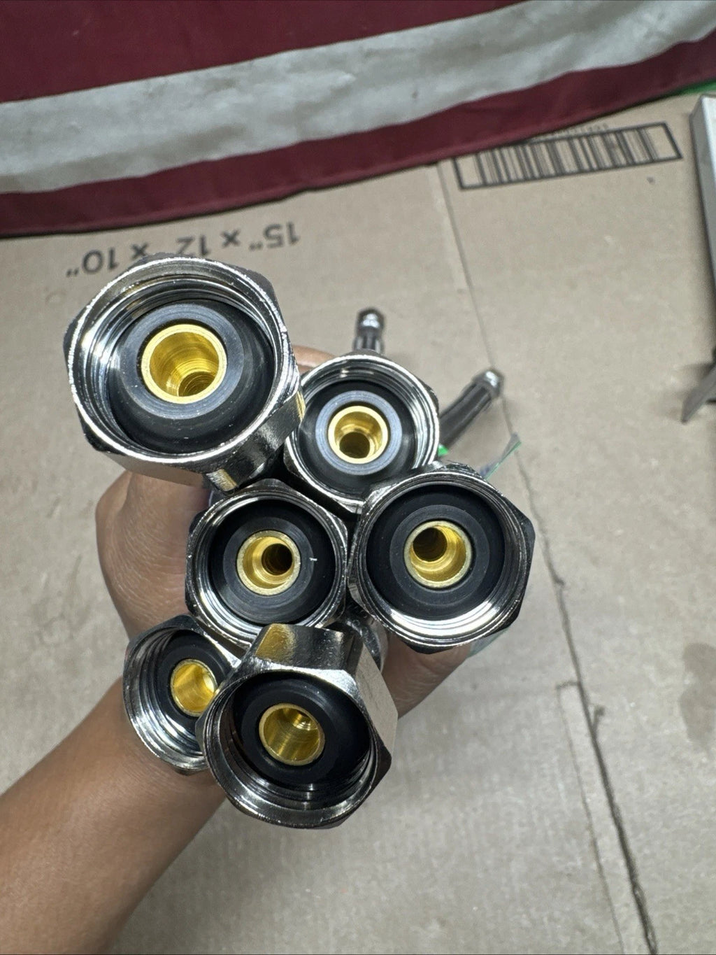 Lot Of 6 BrassCraft Braided Polymer Faucet Connector 3/8" Flare x 1/2" FIP x 12