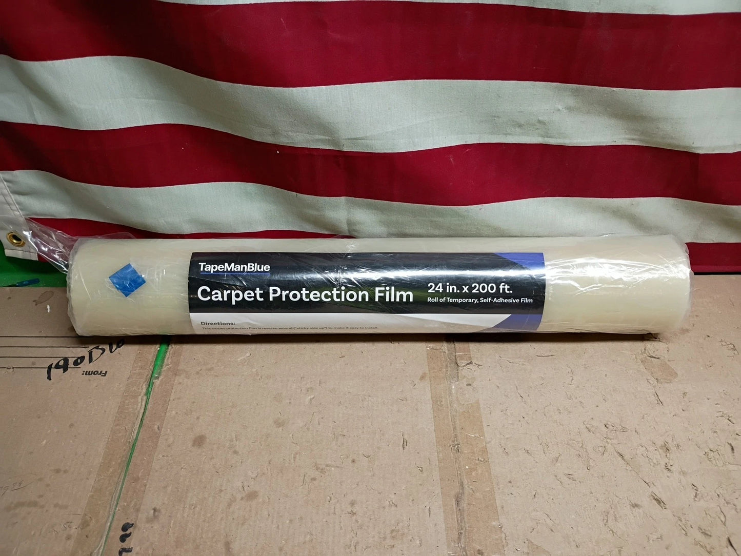 Carpet Protection Film 24" x 200' Roll Easy Unwind Clean Removal Self-Adhesive