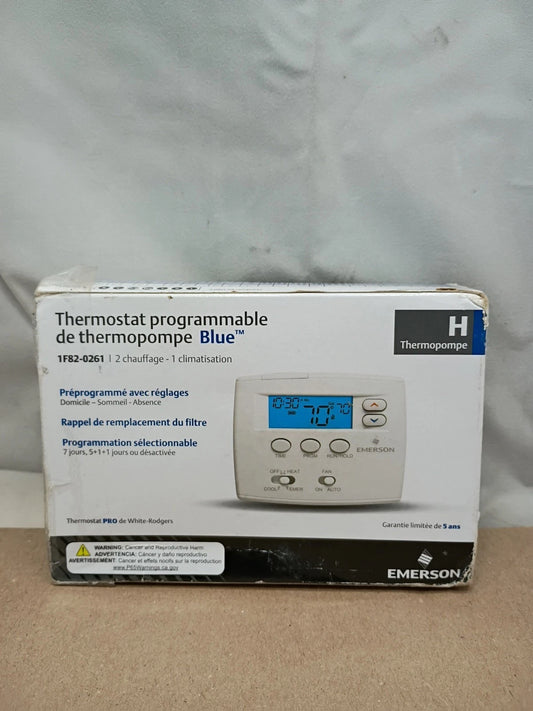 White-Rodgers 1F82-0261 Blue Emerson Blue Programmable Heat Pump Thermostat OB