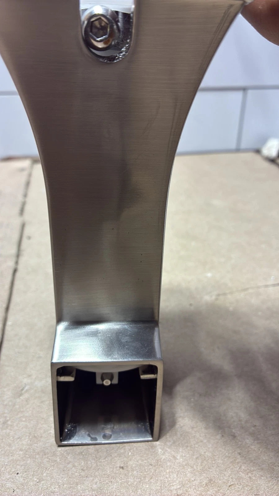 Bath Tub Spout with Slip Fit Connection and Pull-Up Diverter in Brushed Nickel