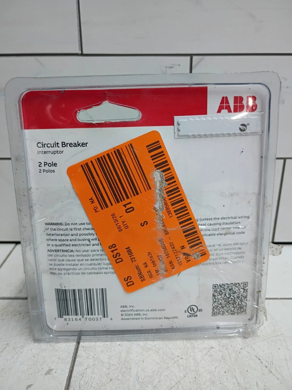 ABB 100 Amps 2-Pole Circuit Breaker THQL21100PA OPEN BOX