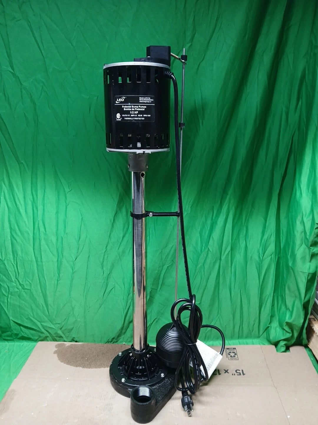 LEO 1/2 HP Pedestal Pump With stainless steel and cast iron base