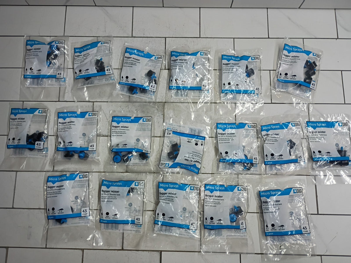 18 PK(5 IN EACH BAG) DIG 7 GPH 360 Degree 1/4" Threaded Barb Mister 2'-3'