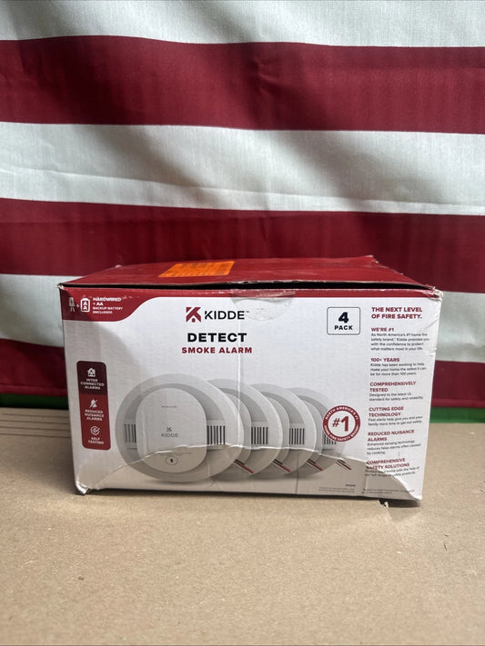 Kidde Smoke Alarm Model 20SAR Hard Wired Detector, battery, 4 Pack NEW OPEN BOX