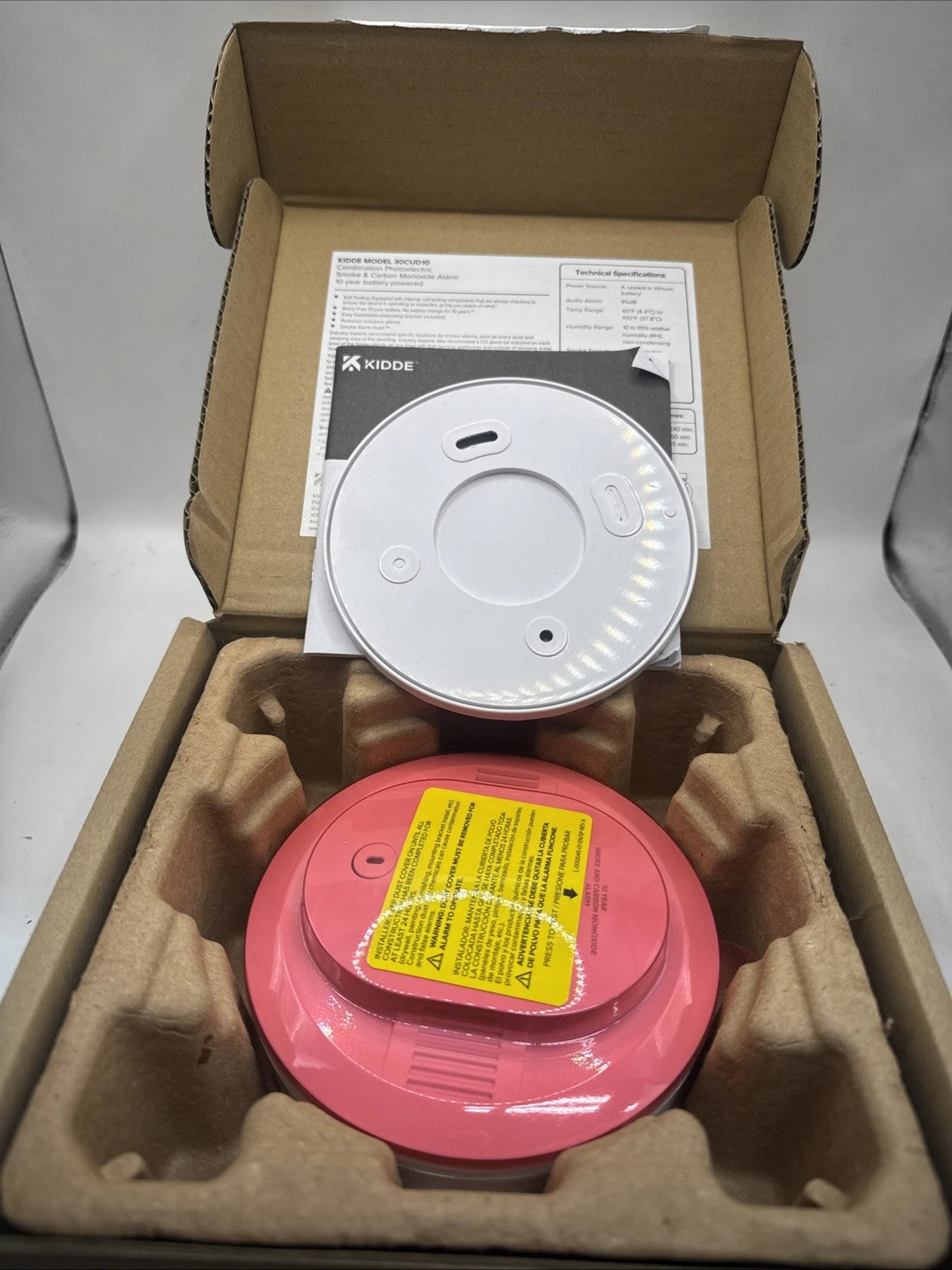Kidde Smoke & CO Detector, 10-Year Battery, LED Warning Indicators 30CUD10!
