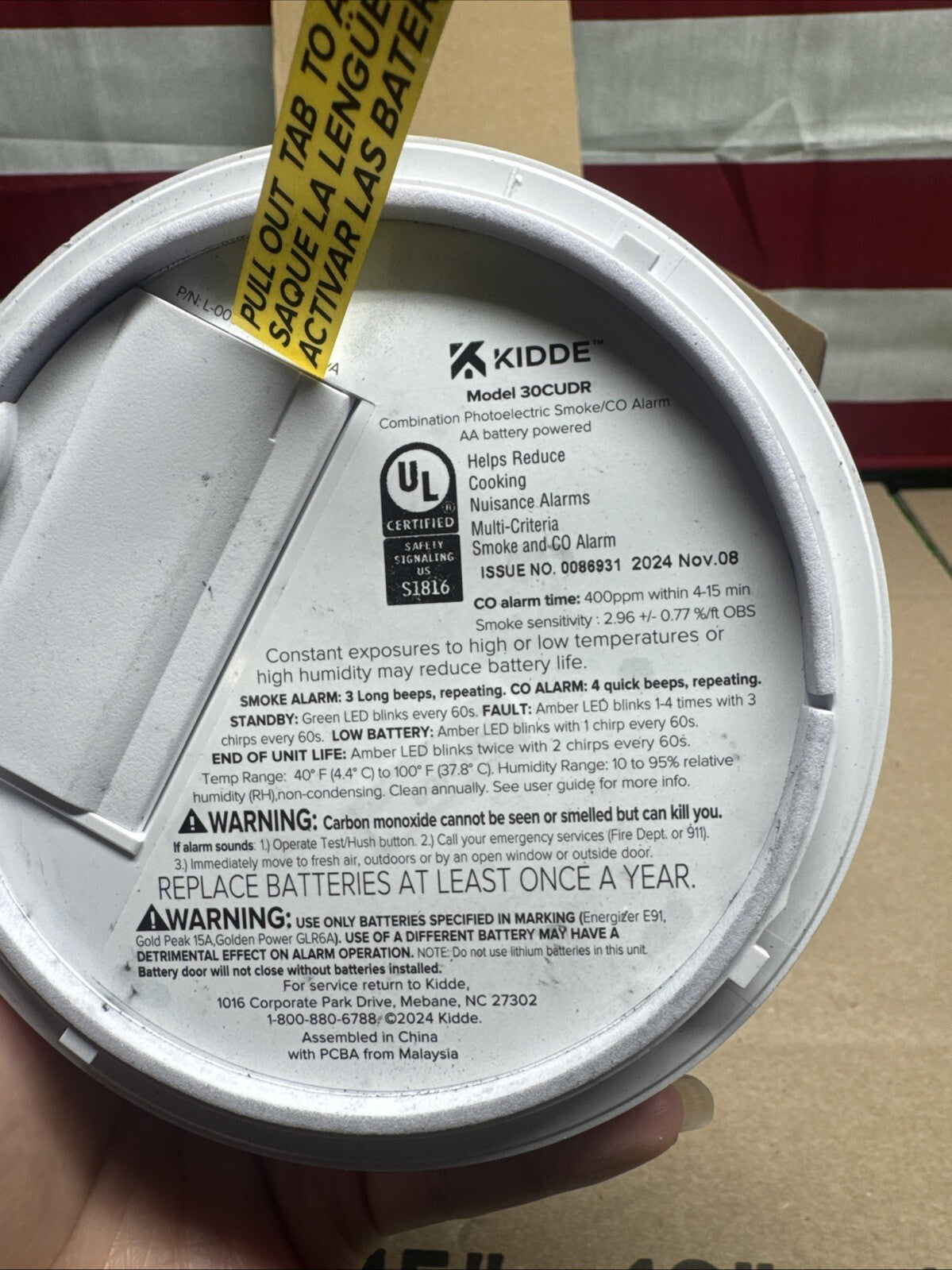 Kidde Smoke & Carbon Monoxide Detectors AA Battery Powered Model 30CUDR (4 Pack)